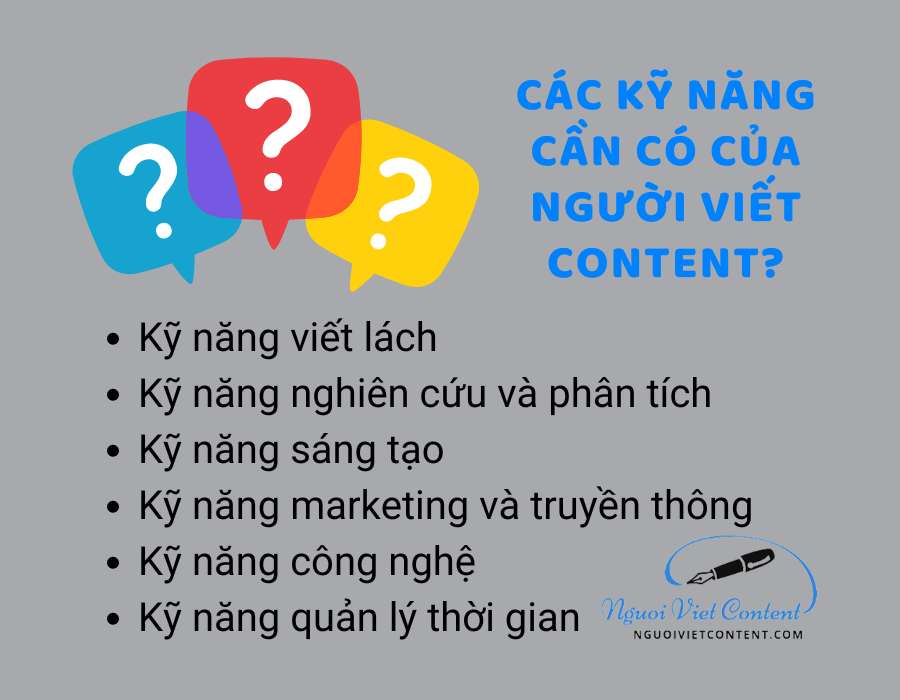 kỹ năng cần có của người viết content