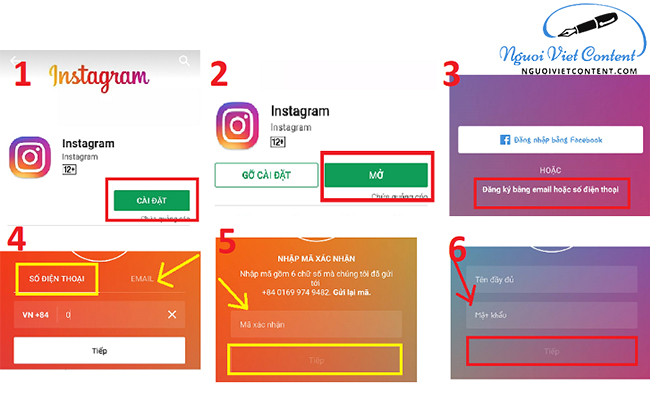 6 bước cài đặt và đăng ký tài khoản Instagram