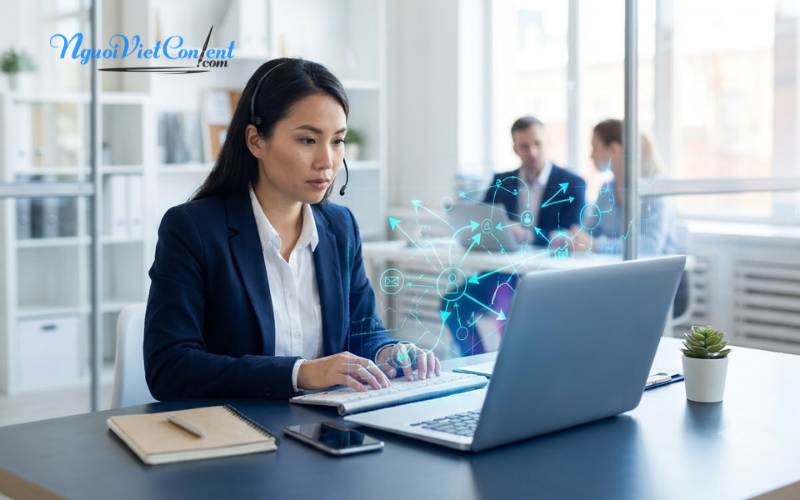 Marketing online hỗ trợ doanh nghiệp kết nối và tương tác với khách hàng qua website và mạng xã hội.